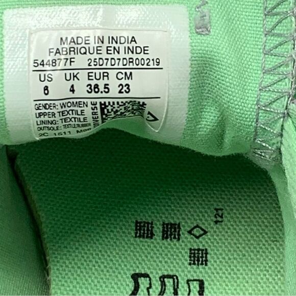 Converse All-Star Chuck Taylor~Women’s~Grey w/ Mint Green Double Tongue~Size 6 - Picture 9 of 9